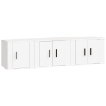 Set Mobili Porta TV 3 pz Bianco in Legno Multistrato