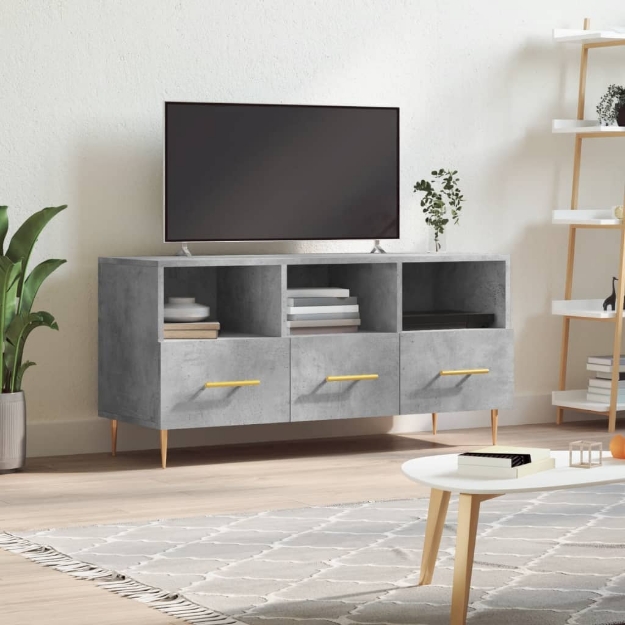 Mobile Porta TV Grigio Cemento 102x36x50 cm Legno Multistrato