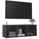 Mobile Porta TV Grigio Lucido 107x35x37 cm in Legno Multistrato