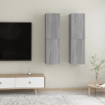 Mobili Porta TV a Parete 2 pz Grigio Sonoma 30,5x30x110 cm