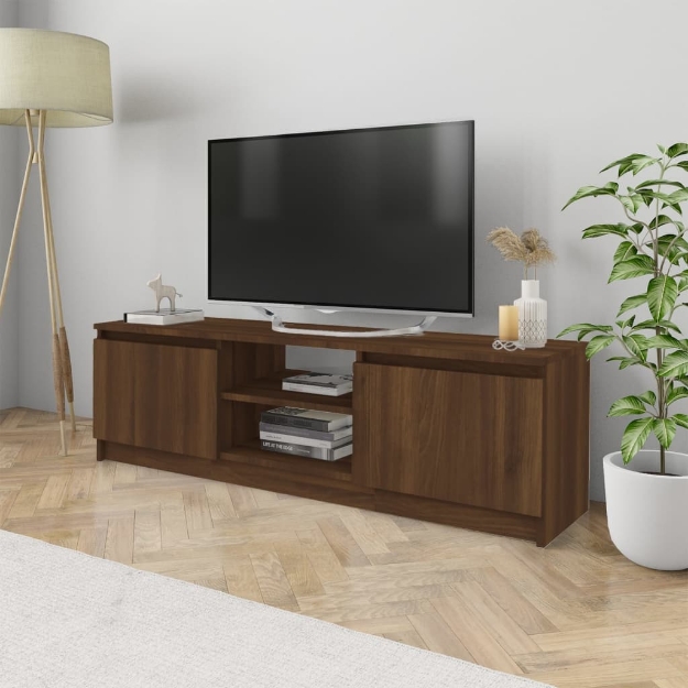 Mobile TV Rovere Marrone 120x30x35,5 cm in Legno Multistrato