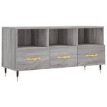 Mobile TV Grigio Sonoma 102x36x50 cm in Legno Multistrato