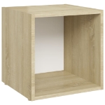 Mobili TV 2pz Bianco Rovere Sonoma 37x35x37cm Legno Multistrato