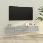 Mobili TV Muro 2pz Grigio Sonoma 100x30x30 cm Legno Multistrato