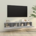 Mobili TV Muro 2pz Grigio Sonoma 100x30x30 cm Legno Multistrato