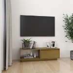 Mobile Porta TV Marrone Ambra 110x30x33,5 cm in Legno di Pino