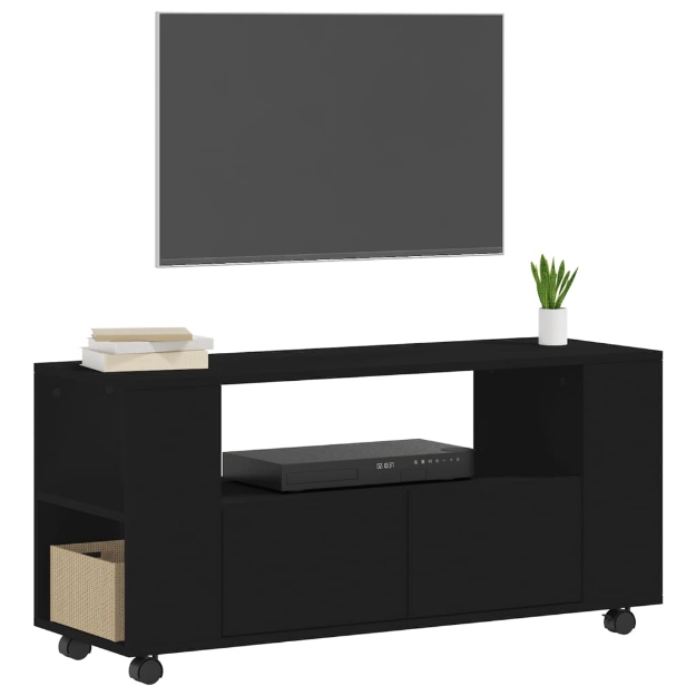 Mobile Porta TV Nero 102x34,5x43 cm in Legno Multistrato