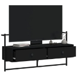 Mobile TV a Muro Nero 100,5x30x51 cm in Legno Multistrato