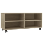 Mobile TV con Ruote Rovere Sonoma 90x35x35 cm Legno Multistrato