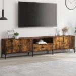 Mobile TV Cassetto Rovere Fumo 200x25x44 cm Legno Multistrato