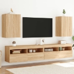 Mobili TV Muro 2pz Rovere Sonoma 40,5x30x60cm Legno Multistrato