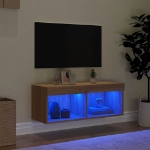 Mobile Porta TV con Luci LED Rovere Sonoma 80x30x30 cm