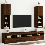 Mobili Porta TV con Luci LED 2 pz Rovere Marrone 30,5x30x102 cm