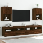 Mobili Porta TV con Luci LED 2 pz Rovere Marrone 40,5x30x60 cm