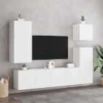 Mobili TV a Muro 5pz Bianchi in Legno Multistrato