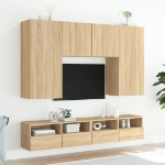 Mobili TV a Muro 5pz Rovere Sonoma in Legno Multistrato