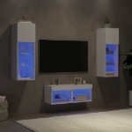 Mobili TV a Muro 4pz con Luci LED Bianchi