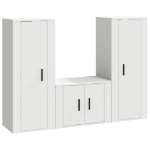 Set Mobili Porta TV 3 pz Bianco in Legno Multistrato