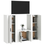 Set Mobili Porta TV 3 pz Bianco in Legno Multistrato