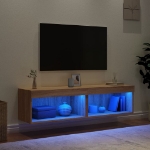 Mobili TV con Luci LED 2pz Rovere Sonoma 60x30x30 cm