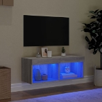 Mobile Porta TV con Luci LED Grigio Sonoma 80x30x30 cm