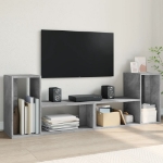 Mobili TV Muro 2pz Grigio Cemento 75x30x50 cm Legno Multistrato