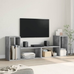 Mobili TV Muro 2pz Grigio Cemento 75x30x50 cm Legno Multistrato