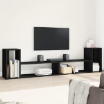 Mobili Porta TV 2 pz Neri 100x30x50 cm in Legno Multistrato