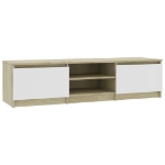 Mobile TV Bianco Rovere Sonoma 140x40x35,5 cm Legno Multistrato