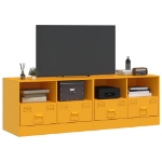 Mobili TV 2 pz Giallo Senape 67x39x44 cm in Acciaio