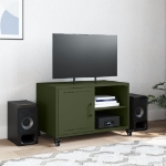 Mobile TV Verde Oliva 68x39x43,5 cm in Acciaio