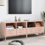 Mobili TV 2pz Rosa 68x39x50,5 cm in Acciaio