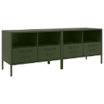 Mobili TV 2pz Verde Oliva 68x39x50,5 cm in Acciaio