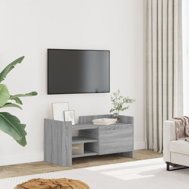 Mobile Porta TV Grigio Sonoma 80x35x40 cm in Legno Multistrato