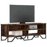 Mobile Porta TV Rovere Fumo 122x34x41 cm in Legno Multistrato