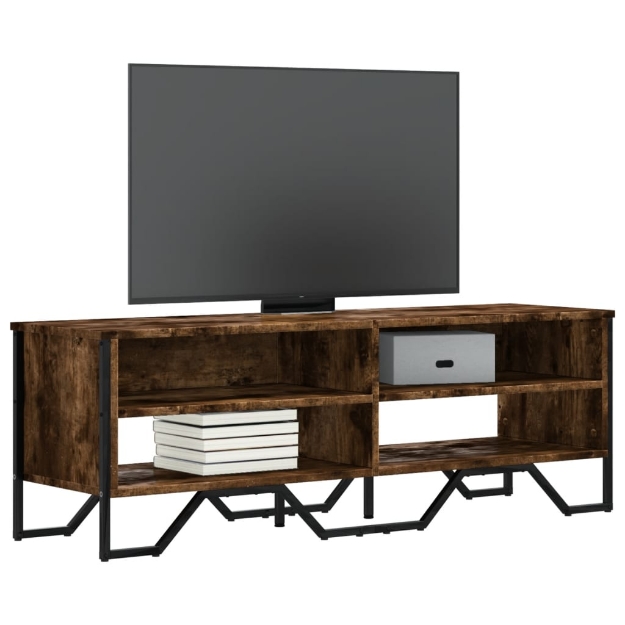 Mobile Porta TV Rovere Fumo 122x34x41 cm in Legno Multistrato