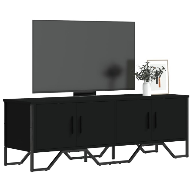 Mobile Porta TV Nero 122x34x41 cm in Legno Multistrato