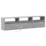 Mobile TV a Parete con LED Grigio Cemento 180x31x45 cm