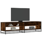 Mobile Porta TV Rovere Fumo 180,5x40x46 cm in Legno Multistrato