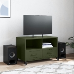 Mobile TV Verde Oliva 68x39x43,5 cm in Acciaio