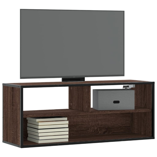 Mobile TV Rovere Marrone 100x31x39,5 cm in Truciolato e Metallo