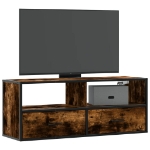 Mobile TV Rovere Fumo 100x31x39,5cm Legno Multistrato e Metallo