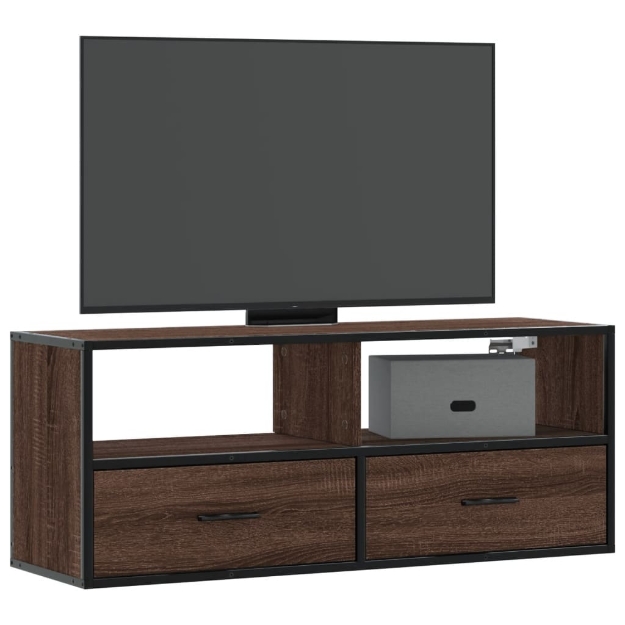 Mobile TV Rovere Marrone 100x31x39,5 cm in Truciolato e Metallo