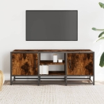 Mobile TV Rovere Fumo 100x35x41 cm Legno Multistrato e Metallo