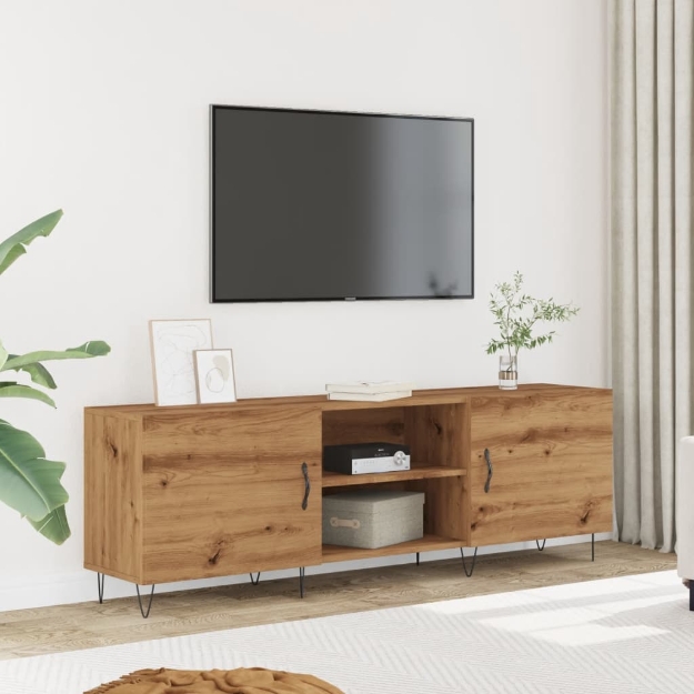 Mobile Porta TV Rovere Artigianale 150x30x50cm in Truciolato