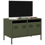 Mobile TV Verde Oliva 68x39x43,5cm in Acciaio Laminato a Freddo