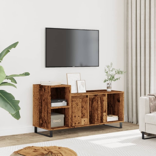 Mobile Porta TV Legno Antico 100x35x55 cm in Legno Multistrato