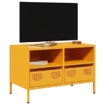 Mobile TV Giallo Senape 68x39x43,5cm Acciaio Laminato a Freddo