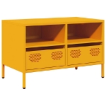 Mobile TV Giallo Senape 68x39x43,5cm Acciaio Laminato a Freddo