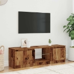 Mobile Porta TV con LED Legno Antico 140x40x35,5 cm Multistrato